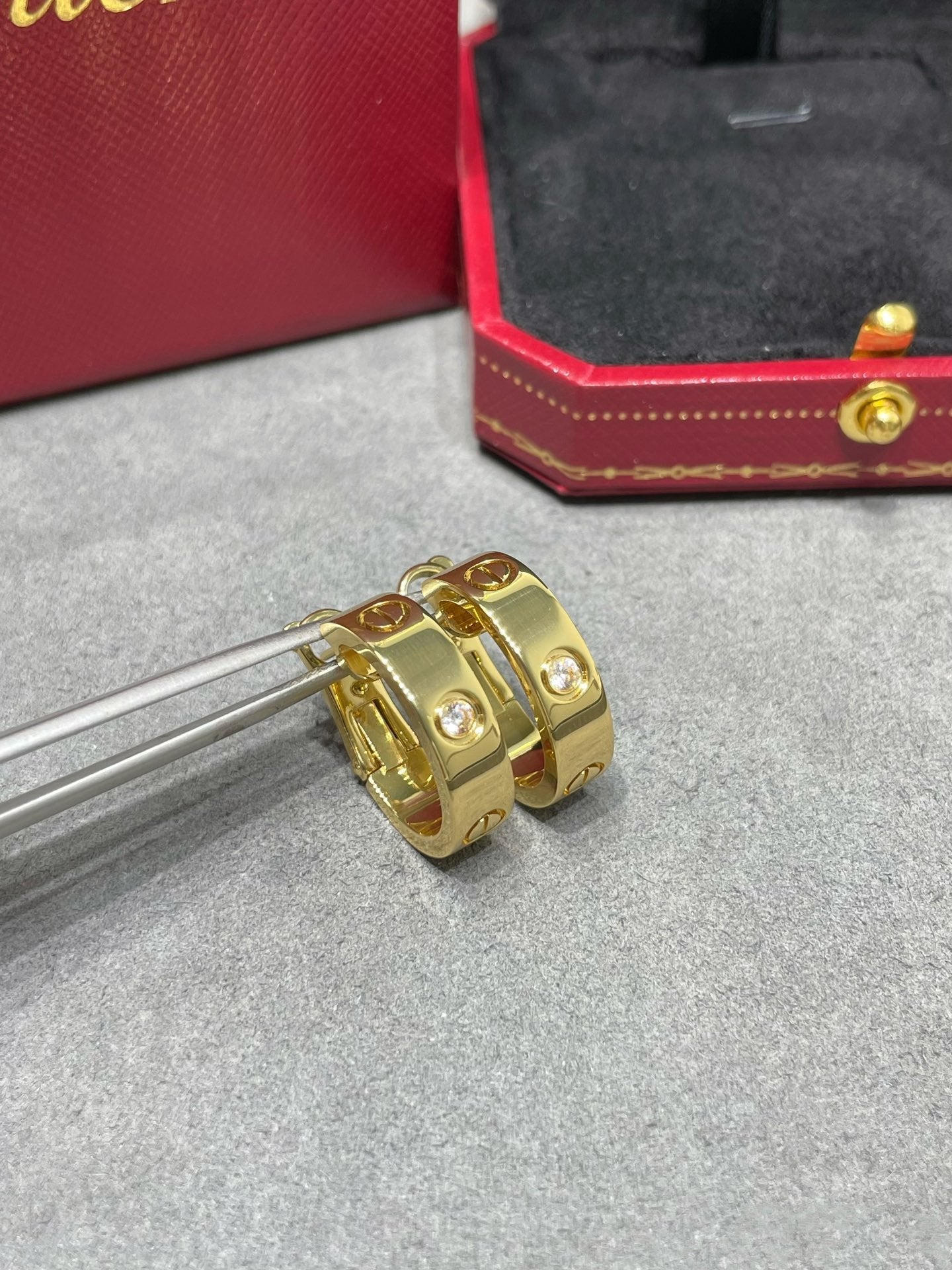 [Noble Aura jewelry]LOVE 5.5MM 1 DIAMOND EARRINGS