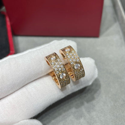 [Noble Aura jewelry]LOVE 5.5MM DIAMOND PAVED EARRINGS