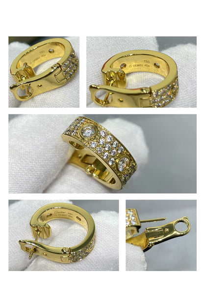 [Noble Aura jewelry]LOVE 5.5MM DIAMOND PAVED EARRINGS