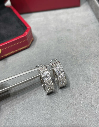 [Noble Aura jewelry]LOVE 5.5MM DIAMOND PAVED EARRINGS