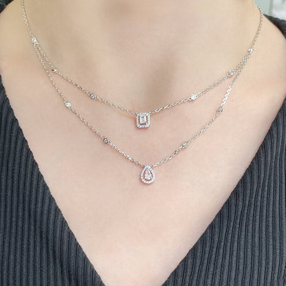 [Noble Aura jewelry]MY TWIN 2 ROW DIAMOND NECKLACE