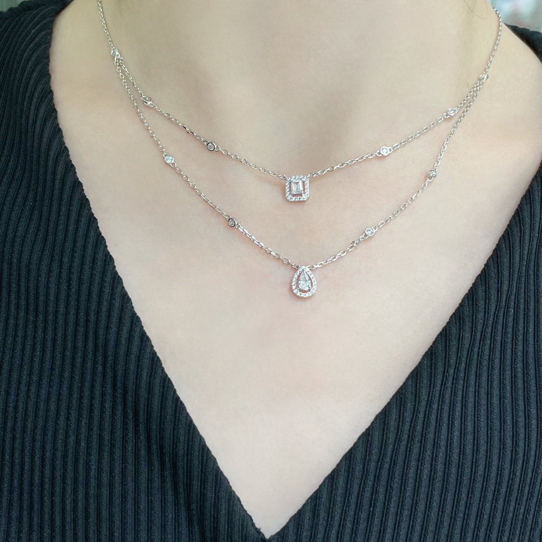 [Noble Aura jewelry]MY TWIN 2 ROW DIAMOND NECKLACE