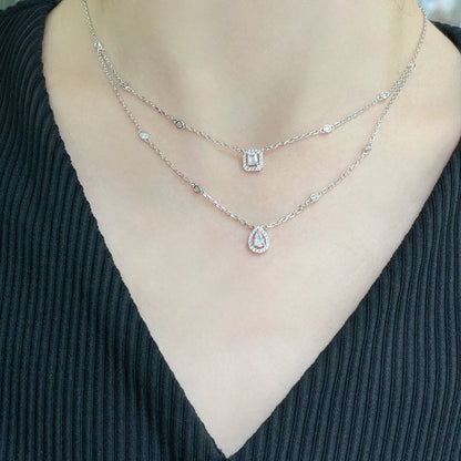 [Noble Aura jewelry]MY TWIN 2 ROW DIAMOND NECKLACE