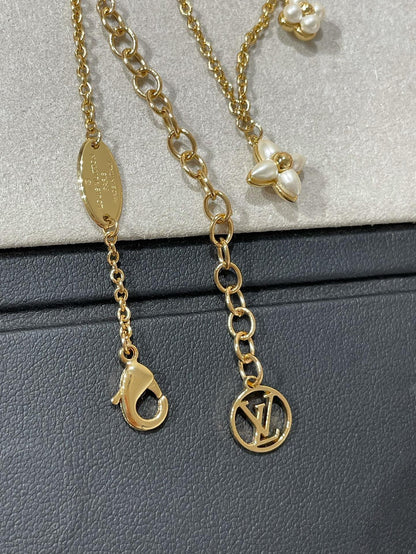 [Noble Aura jewelry]FLOWERGRAM GOLD MOP DOUBLE ROW NECKLACE