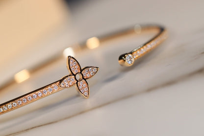 [Noble Aura jewelry]IDYLLE GOLD OPEN BRACELET DIAMOND PAVED