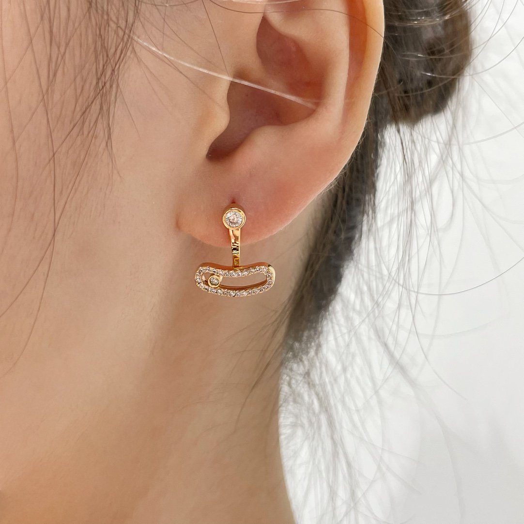 [Noble Aura jewelry]MOVE UNO PINK GOLD DIAMOND EARRINGS