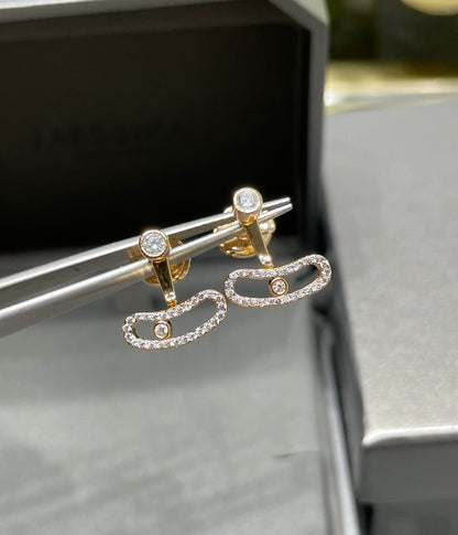 [Noble Aura jewelry]MOVE UNO PINK GOLD DIAMOND EARRINGS