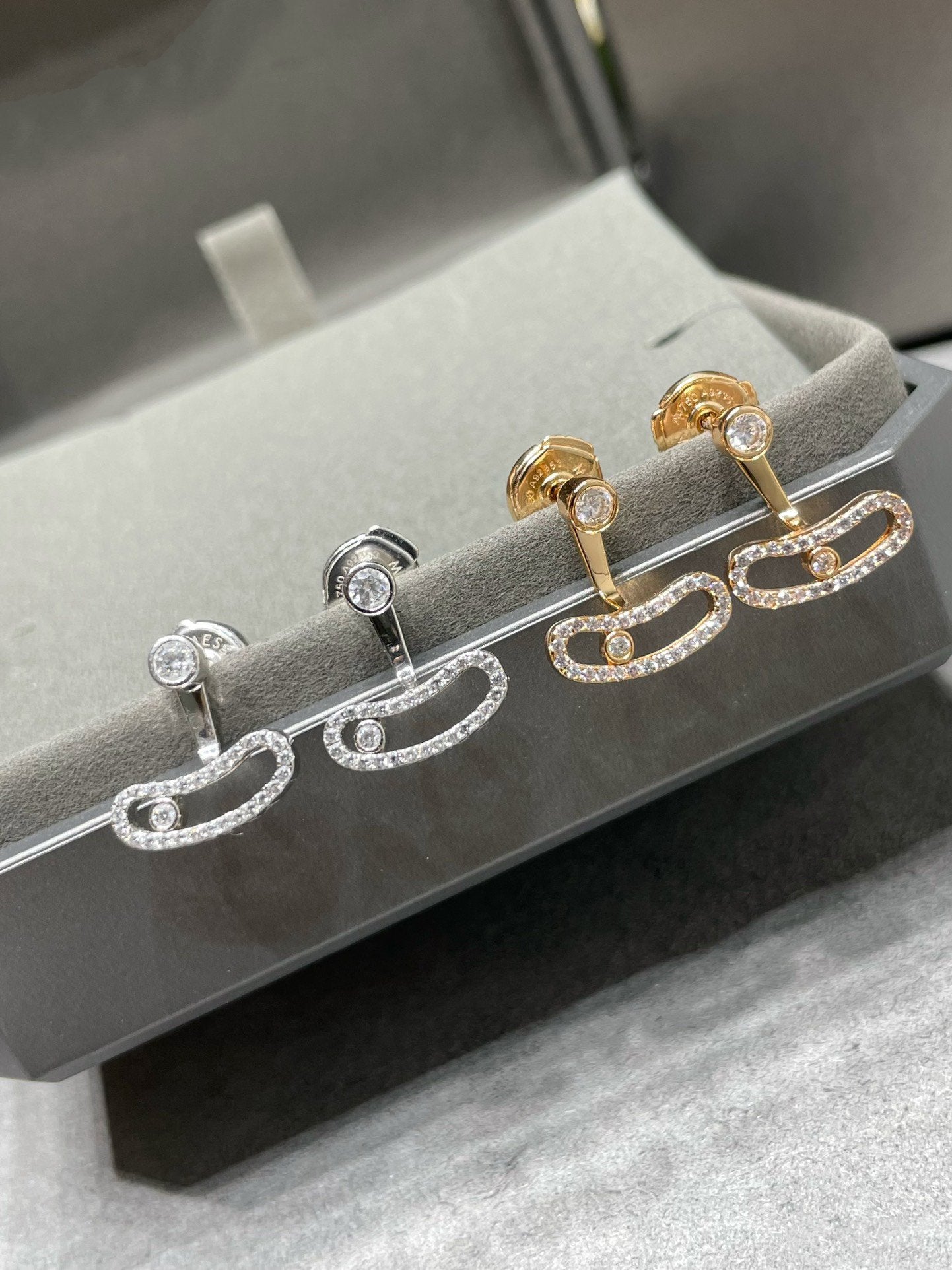 [Noble Aura jewelry]MOVE UNO PINK GOLD DIAMOND EARRINGS