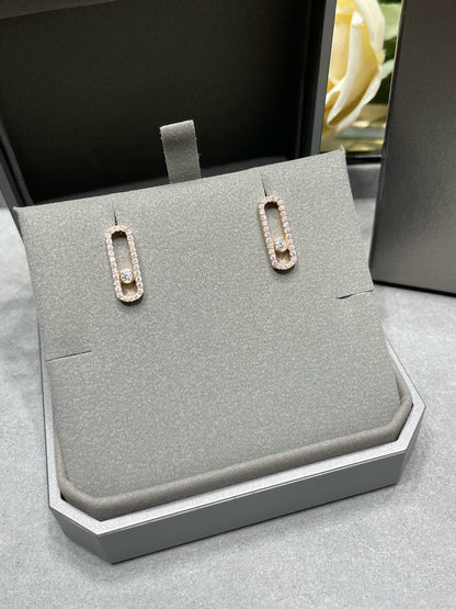 [Noble Aura jewelry]MOVE UNO STUD DIAMOND PAVED EARRINGS