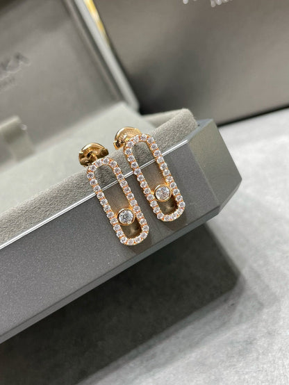 [Noble Aura jewelry]MOVE UNO STUD DIAMOND PAVED EARRINGS