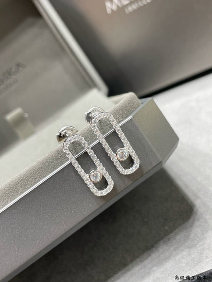 [Noble Aura jewelry]MOVE UNO STUD DIAMOND PAVED EARRINGS