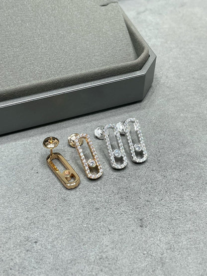 [Noble Aura jewelry]MOVE UNO STUD DIAMOND PAVED EARRINGS