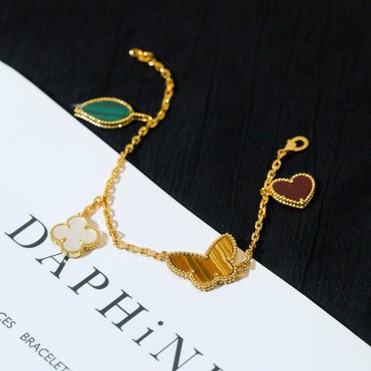 [Noble Aura jewelry]LUCKY SPRING 5 MOTIF GOLD BRACELET