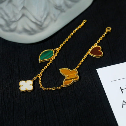 [Noble Aura jewelry]LUCKY SPRING 5 MOTIF GOLD BRACELET