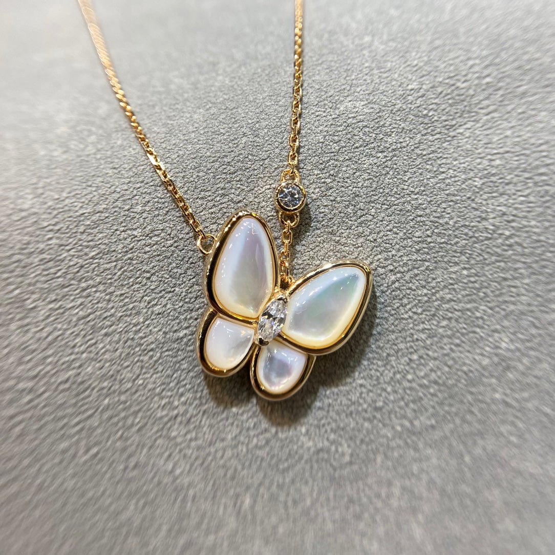 [Noble Aura jewelry]BUTTERFLY MOP DIAMOND NECKLACE