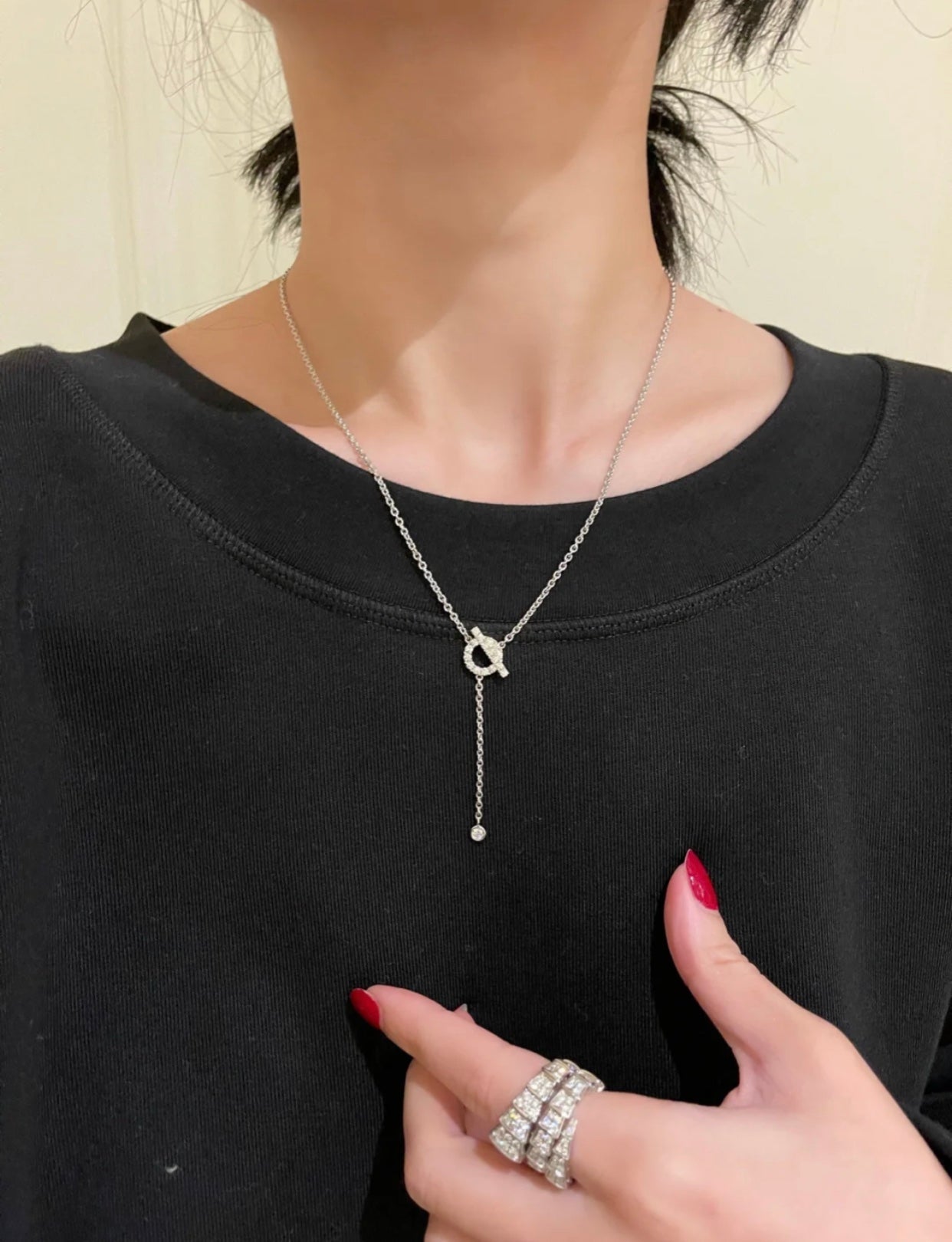 [Noble Aura jewelry]FINESSE SILVER DIAMOND NECKLACE