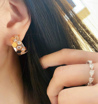 [Noble Aura jewelry]BEE LOVE DIAMOND HOOP EARRINGS