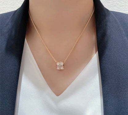 [Noble Aura jewelry]BEE LOVE DIAMOND PAVED 3 ROW NECKLACE
