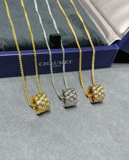 [Noble Aura jewelry]BEE LOVE DIAMOND PAVED 3 ROW NECKLACE