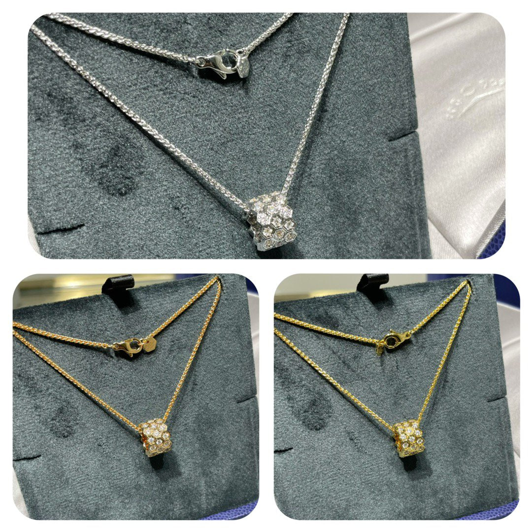 [Noble Aura jewelry]BEE LOVE DIAMOND PAVED 3 ROW NECKLACE