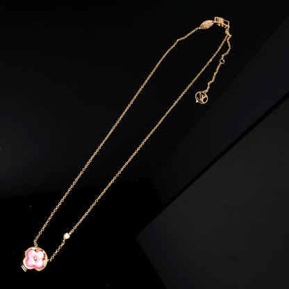 [Noble Aura jewelry]COLOR BLOSSOM PINK MOP SUN GOLD NECKLACE