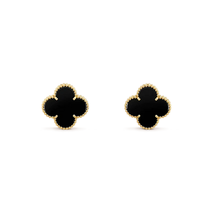 [Noble Aura jewelry]CLOVER MEDIUM 1 MOTIFS  ONYX STUD EARRINGS