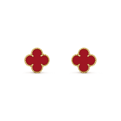 [Noble Aura jewelry]CLOVER MINI 9.5MM CARNELIAN EARRINGS