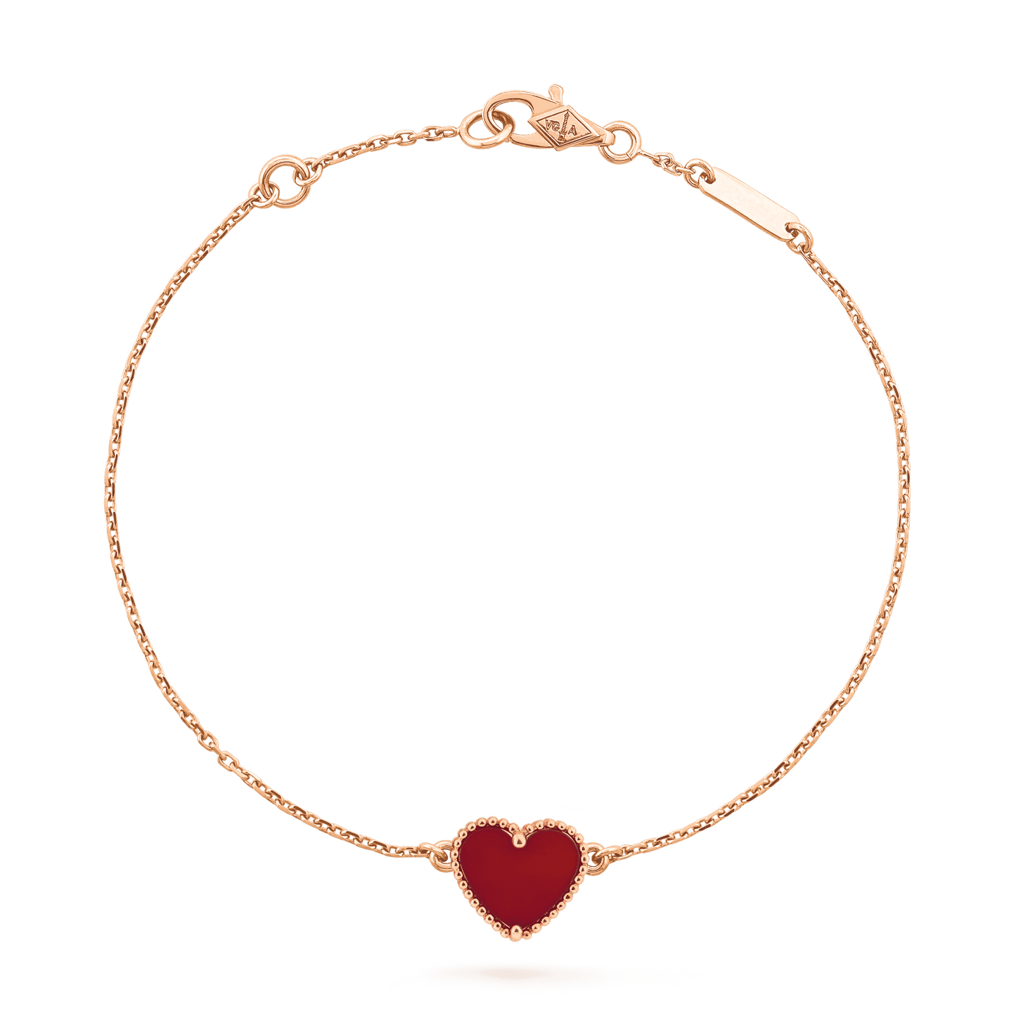 [Noble Aura jewelry]HEART CARNELIAN PINK GOLD BRACELET