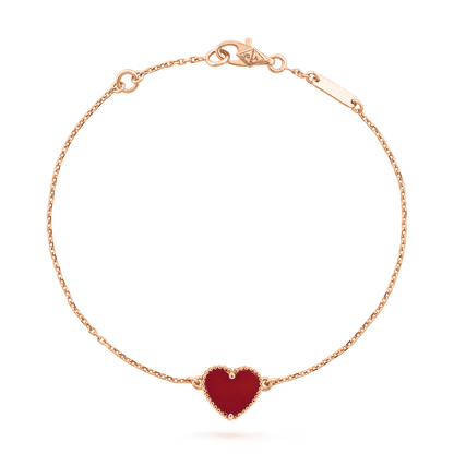 [Noble Aura jewelry]HEART CARNELIAN PINK GOLD BRACELET