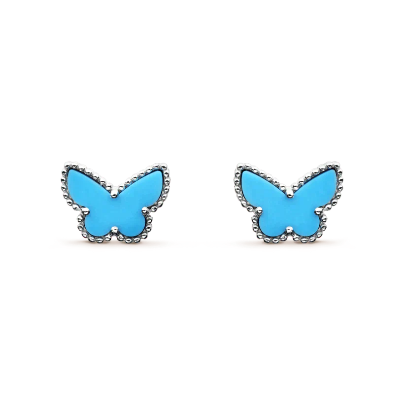 [Noble Aura jewelry]BUTTERFLY TURQUOISE EARRINGS SILVER