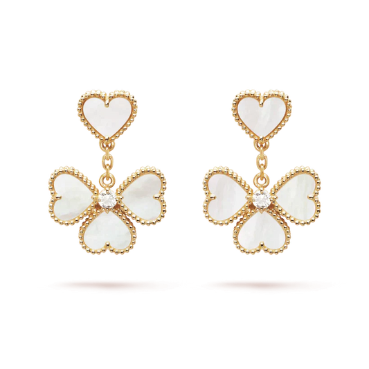 [Noble Aura jewelry]CLOVER SWEET WHITE MOP EARRINGS