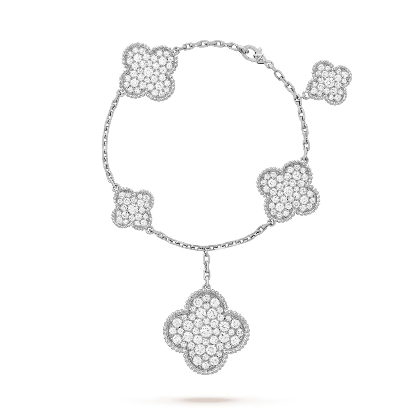 [Noble Aura jewelry]CLOVER 6 MOTIFS SILVER DIAMOND BRACELET