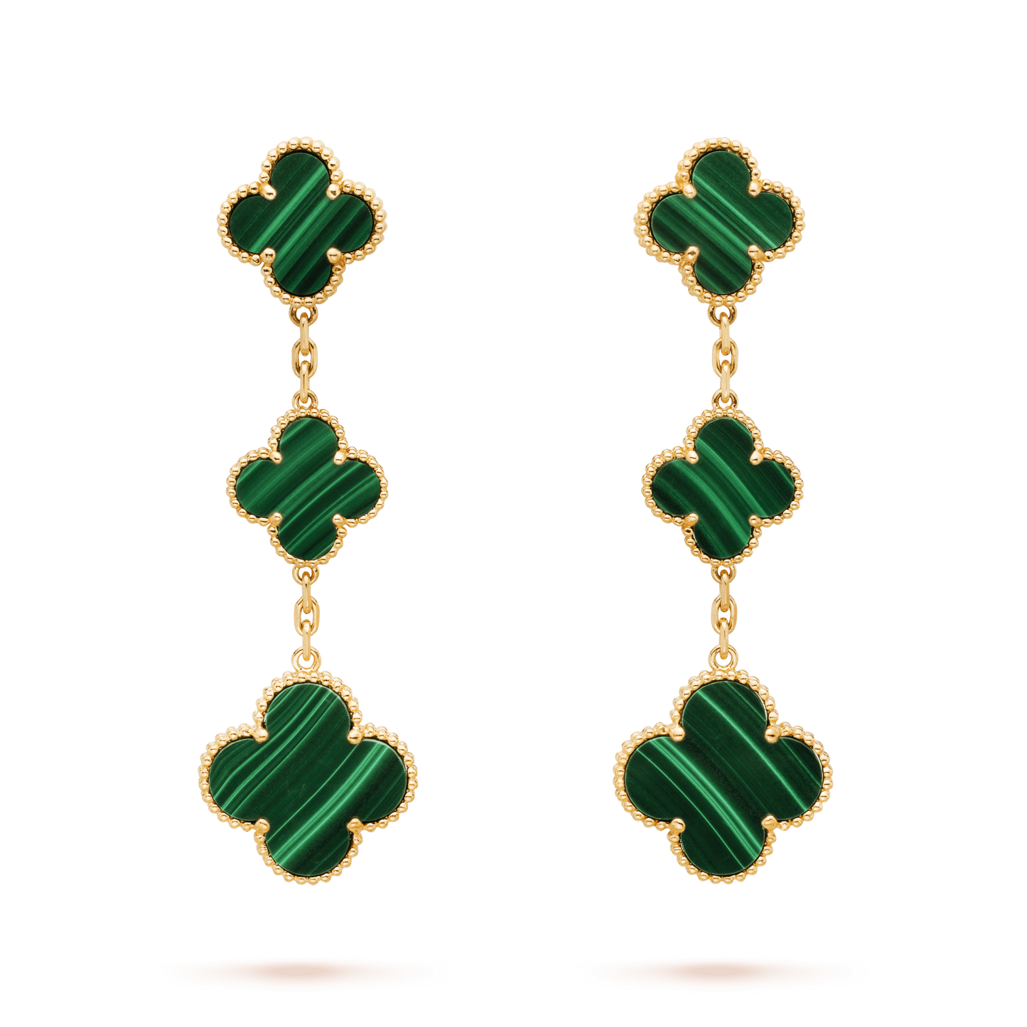 [Noble Aura jewelry]CLOVER MALACHITE 3 MOTIFS GOLD