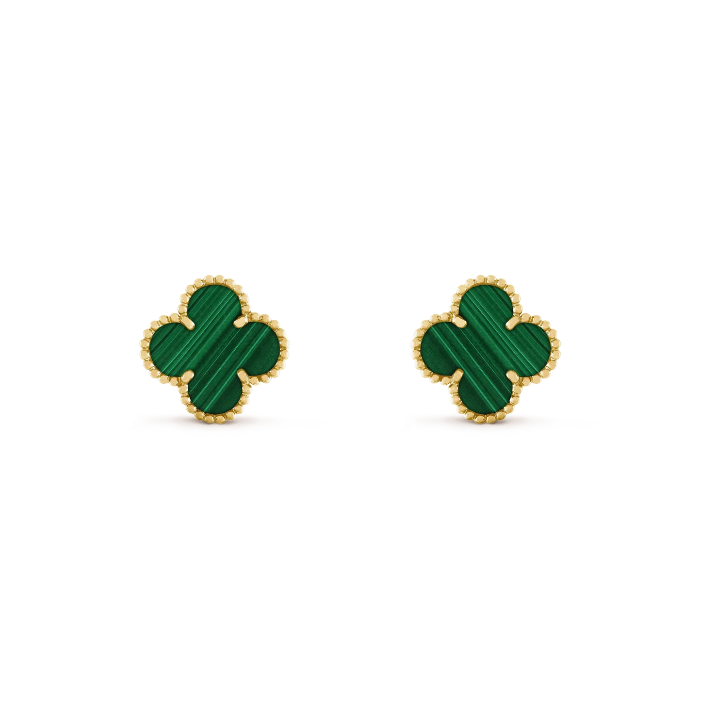 [Noble Aura jewelry]CLOVER MEDIUM 1 MOTIFS MALACHITE  EARRINGS