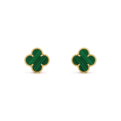 [Noble Aura jewelry]CLOVER MEDIUM 1 MOTIFS MALACHITE  EARRINGS