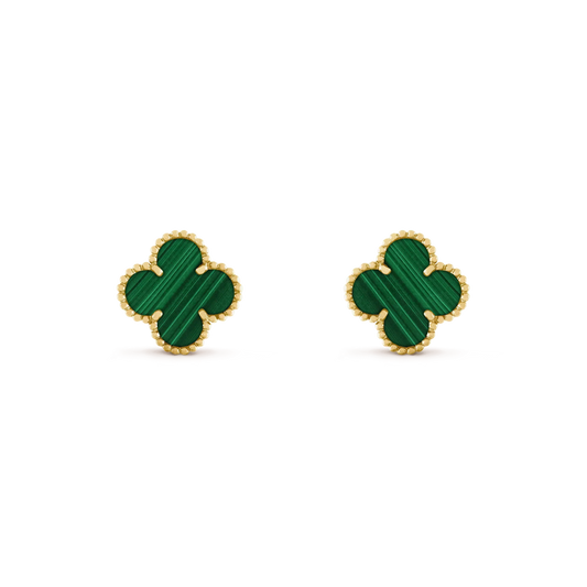 [Noble Aura jewelry]CLOVER MEDIUM 1 MOTIFS MALACHITE  EARRINGS