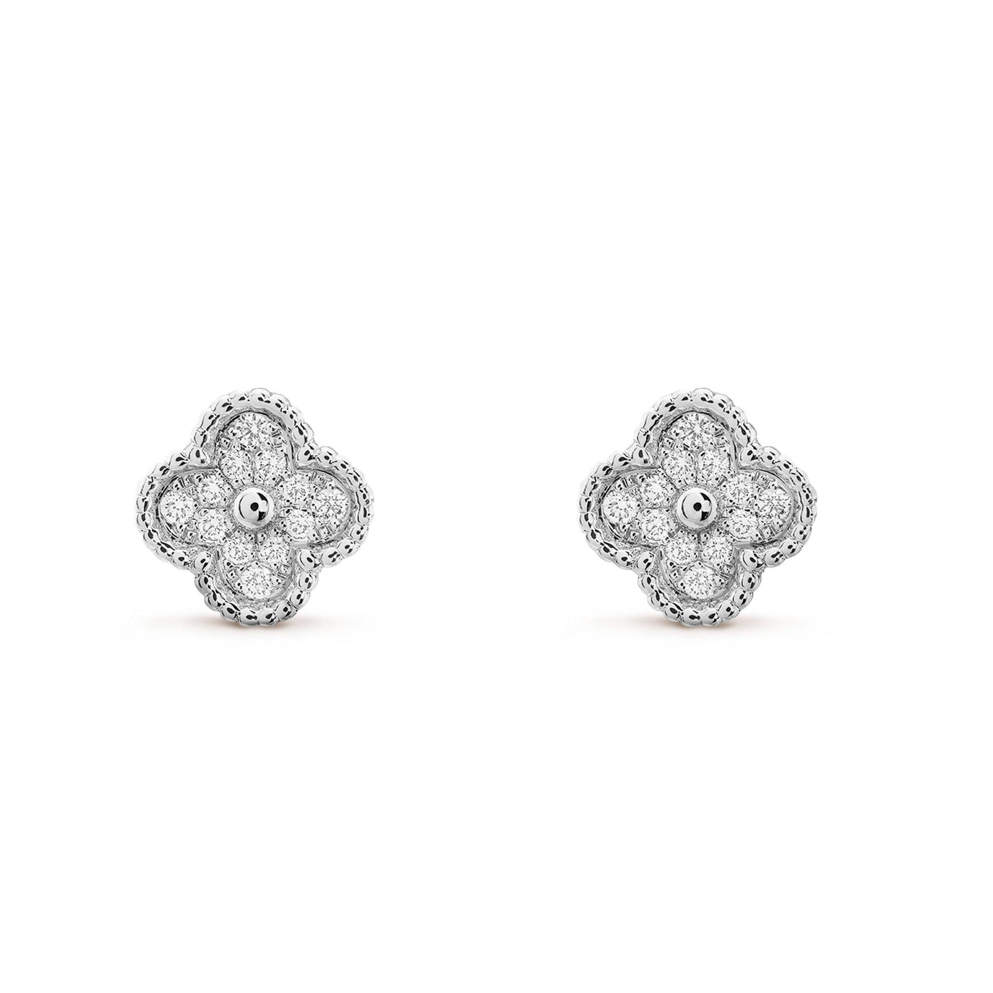 [Noble Aura jewelry]CLOVER MINI DIAMOND STUD EARRINGS
