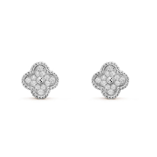 [Noble Aura jewelry]CLOVER MINI DIAMOND STUD EARRINGS