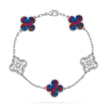 [Noble Aura jewelry]CLOVER 5 MOTIF COLOR GEMSTONES BRACELET COLLECTION