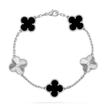 [Noble Aura jewelry] CLOVER 5 MOTIF ONYXS BRACELET COLLECTION