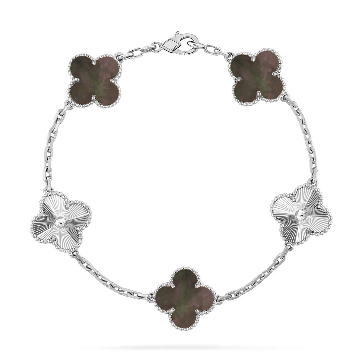 [Noble Aura jewelry] CLOVER 5 MOTIF GRAY MOP BRACELET COLLECTION