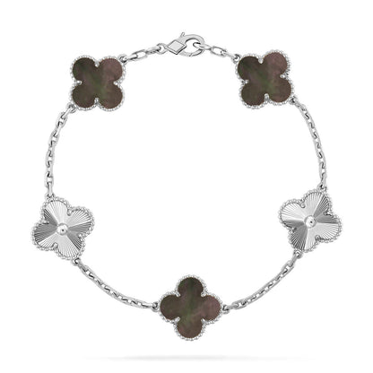 [Noble Aura jewelry] CLOVER 5 MOTIF GRAY MOP BRACELET COLLECTION
