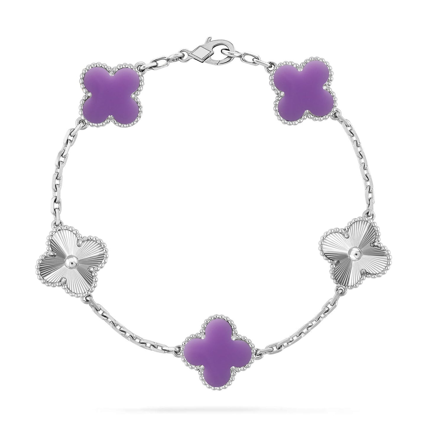 [Noble Aura jewelry]CLOVER 5 MOTIF LIGHT PURPLE BRACELET COLLECTION