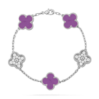 [Noble Aura jewelry] CLOVER 5 MOTIF VIOLET BRACELET COLLECTION