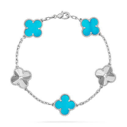 [Noble Aura jewelry] CLOVER 5 MOTIF TURQUOISE BRACELET COLLECTION