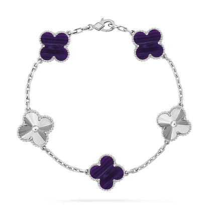 [Noble Aura jewelry]CLOVER 5 MOTIF PURPLE STRIPES BRACELET COLLECTION