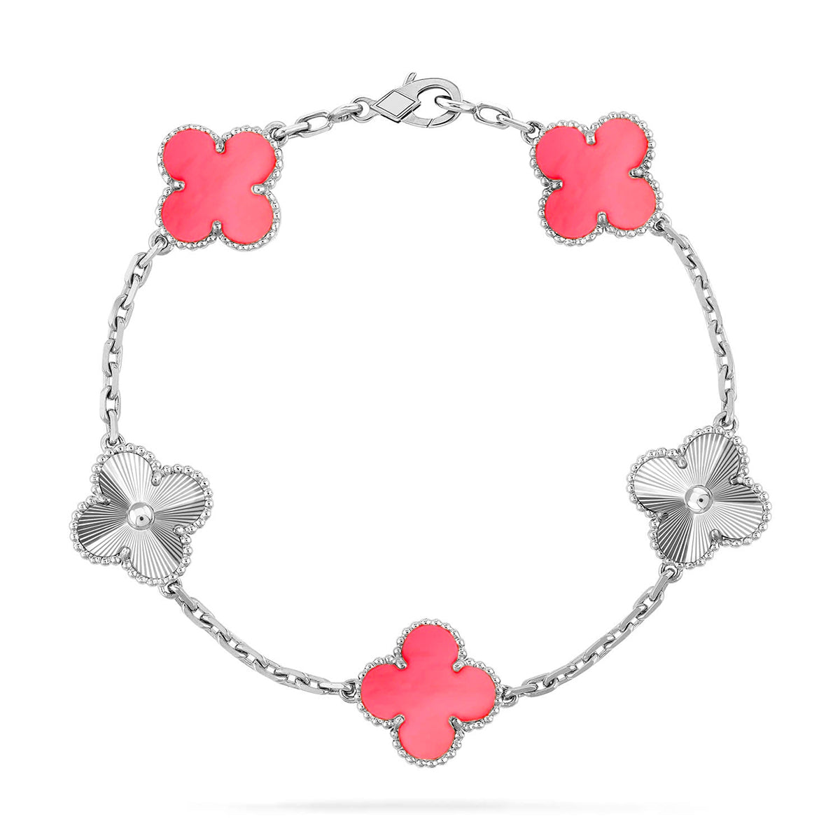 [Noble Aura jewelry] CLOVER 5 MOTIFS  PINK MOP BRACELET COLLECTION