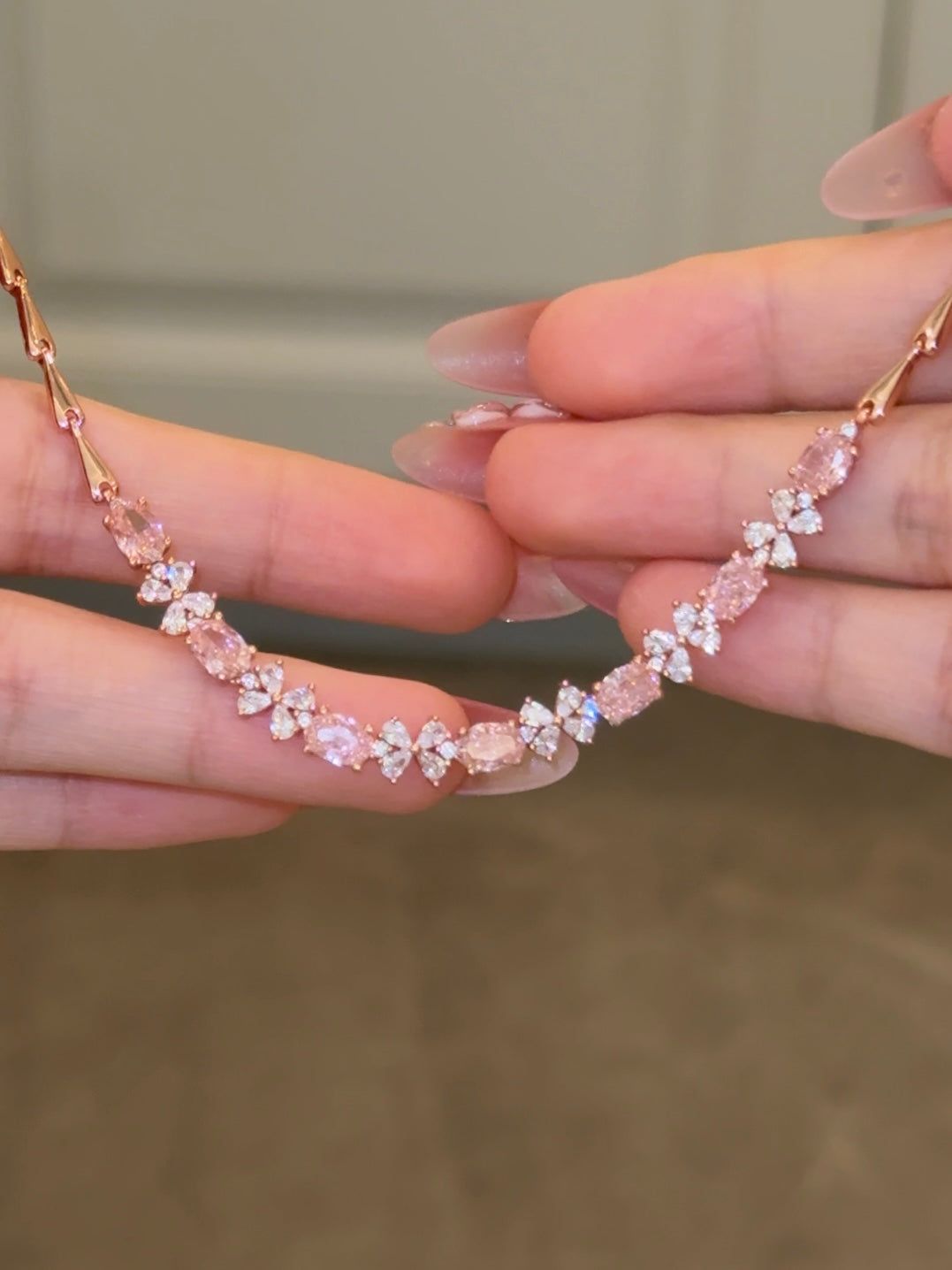 Natural Pink Topaz Bow Bracelet