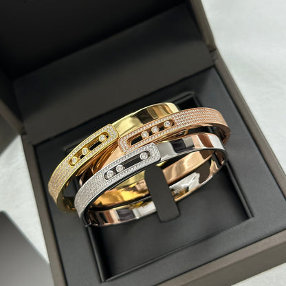 [Noble Aura jewelry]Move Noa Rose Gold Pavé Diamond Bangle Bracelet