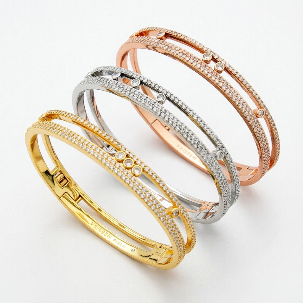[Noble Aura jewelry]Move Romane pavé bangle